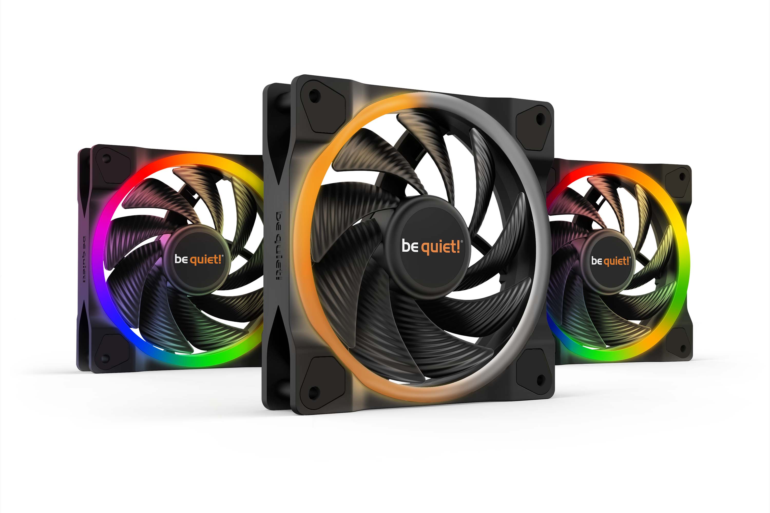 

Комплект вентиляторов BeQuiet! Light Wings 120mm PWM High-speed Triple-Pack, 120 мм, 2500rpm, 31 дБ, 4-pin PWM + 3-pin 5V ARGB, 3шт, ARGB (BL077), 120mm PWM High-speed Triple-Pack