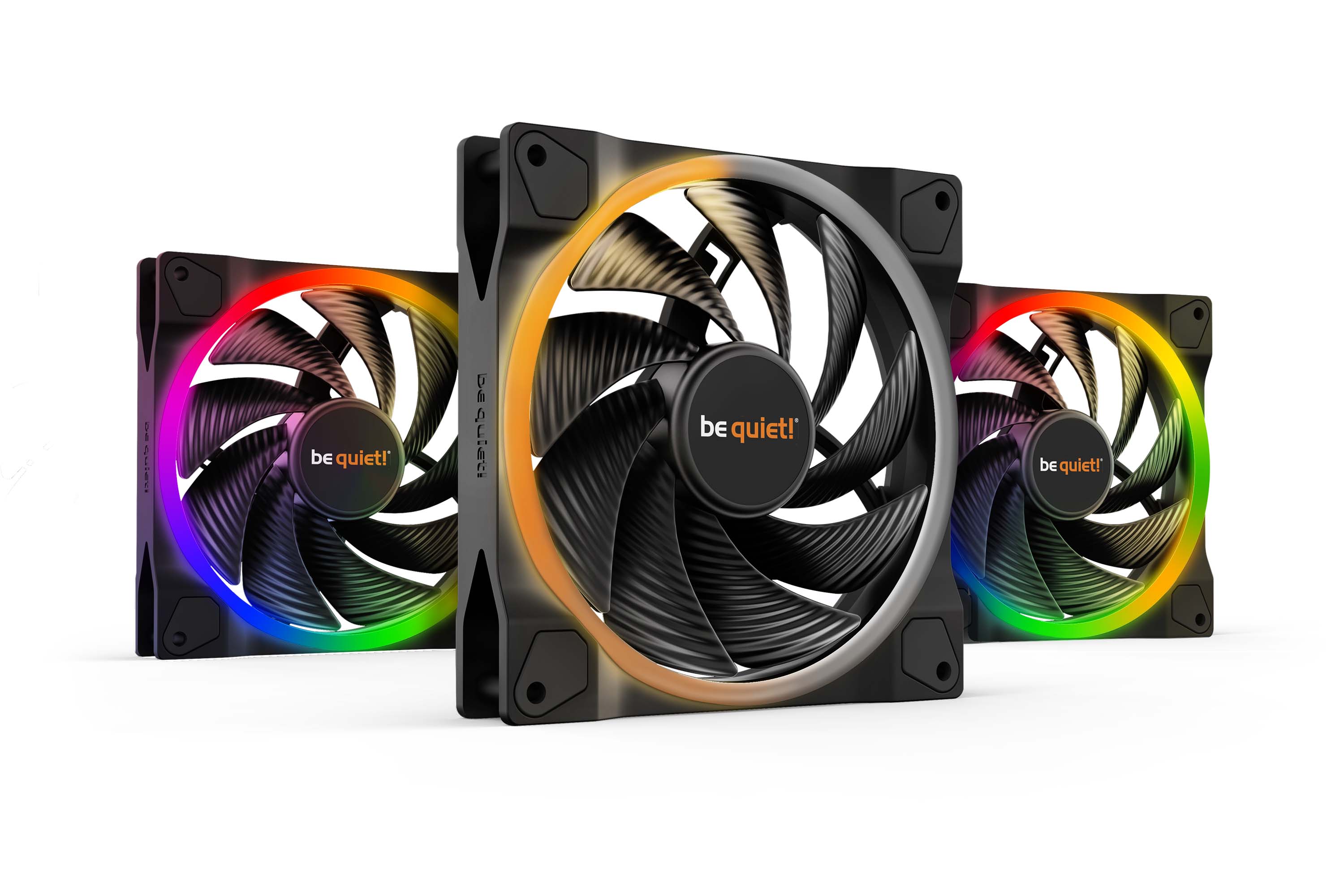 

Комплект вентиляторов BeQuiet! Light Wings 140mm PWM High-speed Triple-Pack, 140 мм, 2200rpm, 31 дБ, 4-pin PWM + 3-pin 5V ARGB, 3шт, ARGB (BL079), 140mm PWM High-speed Triple-Pack