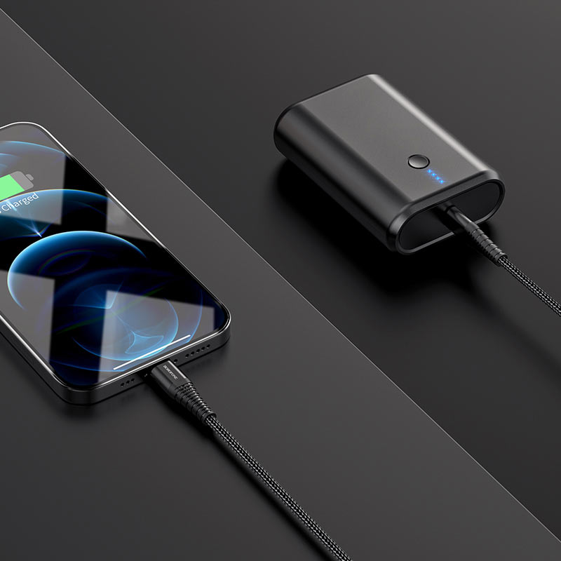 

Кабель Lightning 8-pin(m)-USB Type-C(m), 1м, черный Borofone Cool victory BU27, BU27