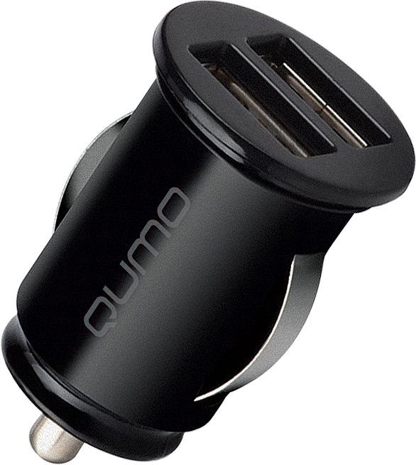 Автомобильное зарядное устройство Qumo Energy light Charger 0034, 2xUSB, 2А, черный (32849)
