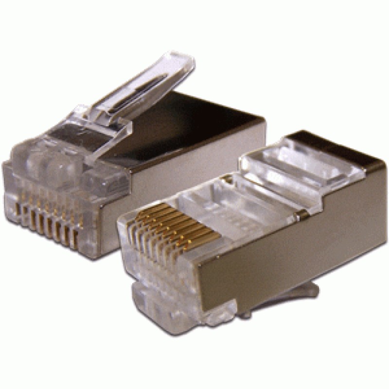 Коннектор RJ-45 8P8C категория 6, экранированный, 100шт., TWT (TWT-PL45/S-8P8C-6)