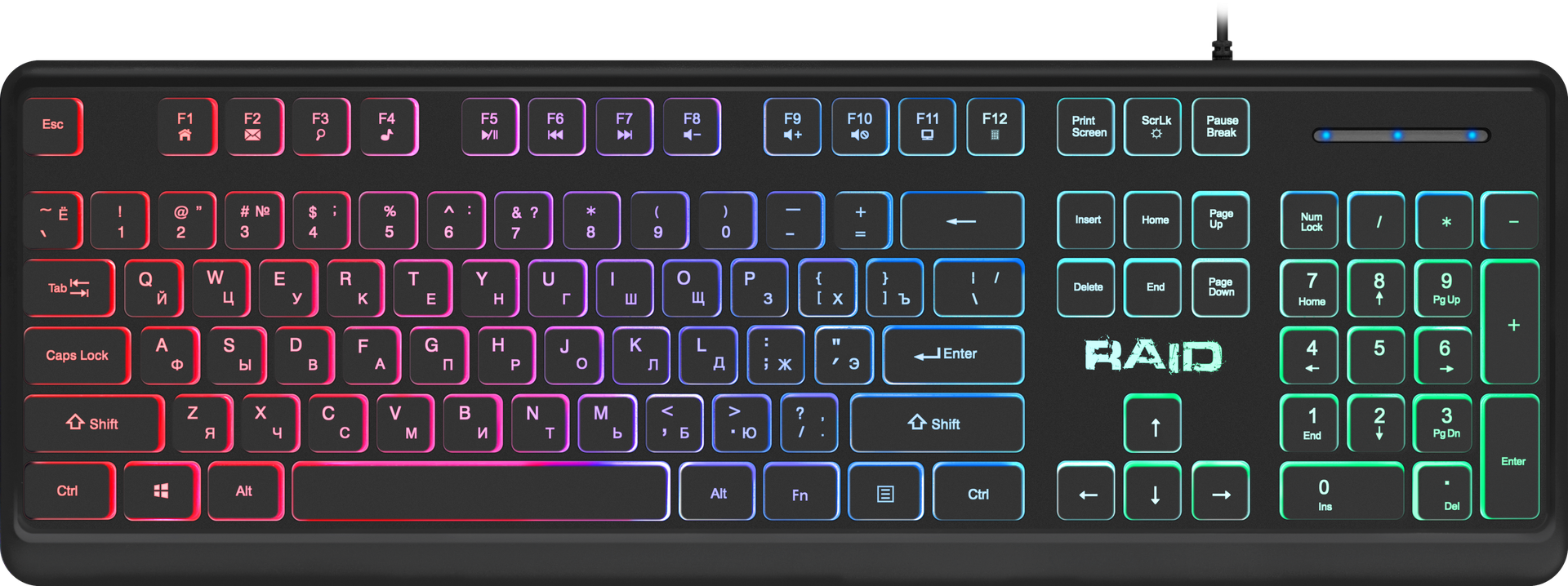 Клавиатура Defender Raid GK-778DL, USB, черный