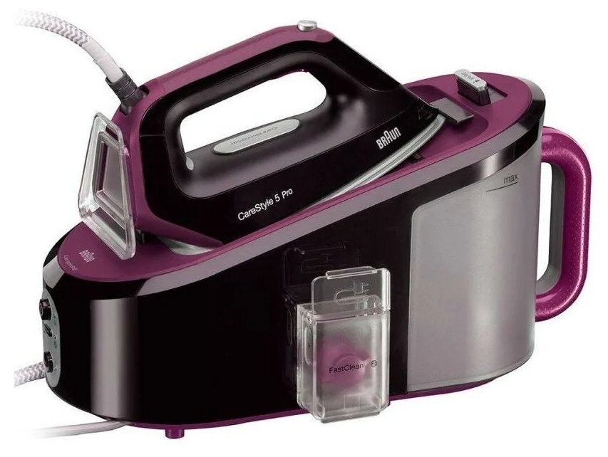 

Парогенератор BRAUN CareStyle 5 IS 5155 BK 2.4 кВт, черный/сиреневый (IS5155BK), IS 5155 BK