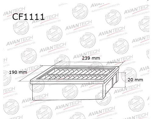 

Салонный фильтр Avantech для Hyundai, Kia (CF1111)