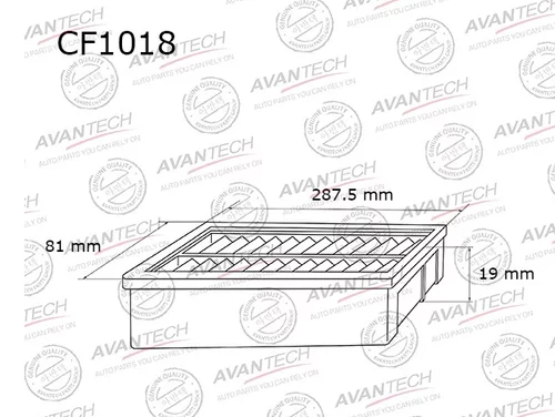 Салонный фильтр Avantech для Hyundai, Kia (CF1018)