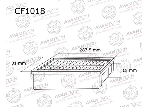 

Салонный фильтр Avantech для Hyundai, Kia (CF1018)