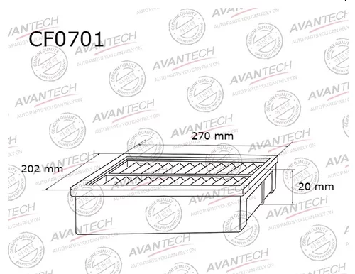 

Салонный фильтр Avantech для Iveci, Suzuki, Toyota (CF0701)