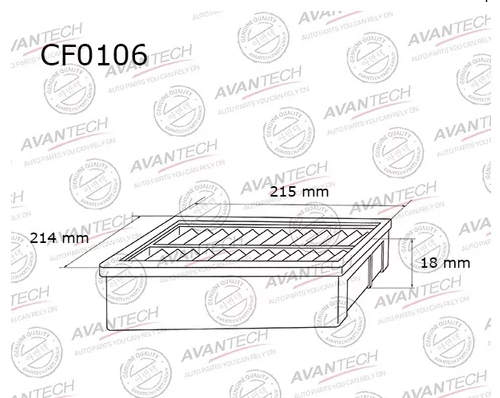 

Салонный фильтр Avantech для Iveco, Mazda, Nissan, Subaru, Toyota (CF0106)