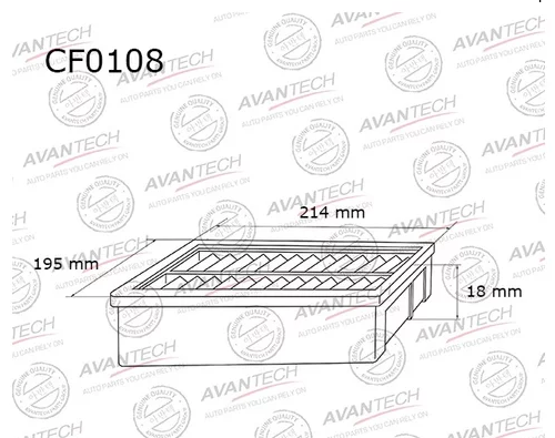

Салонный фильтр Avantech для Iveco, Toyota (CF0108)