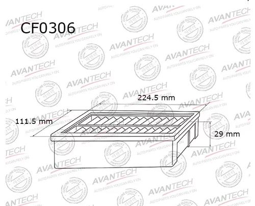 Салонный фильтр Avantech для HONDA, MAZDA, Nissan, Toyota (CF0306)