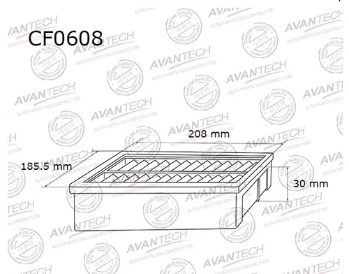 

Салонный фильтр Avantech для Subaru, Toyota (CF0608)