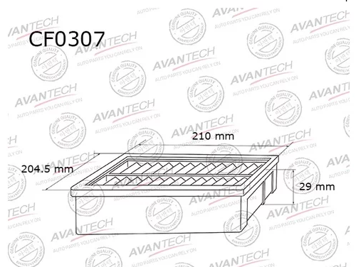 

Салонный фильтр Avantech для HONDA (CF0307), 0