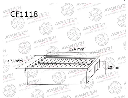 Салонный фильтр Avantech для Hyundai, Kia (CF1118)