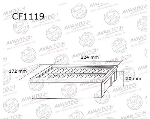 Салонный фильтр Avantech для Mazda, Suzuki, Toyota (CF1119)