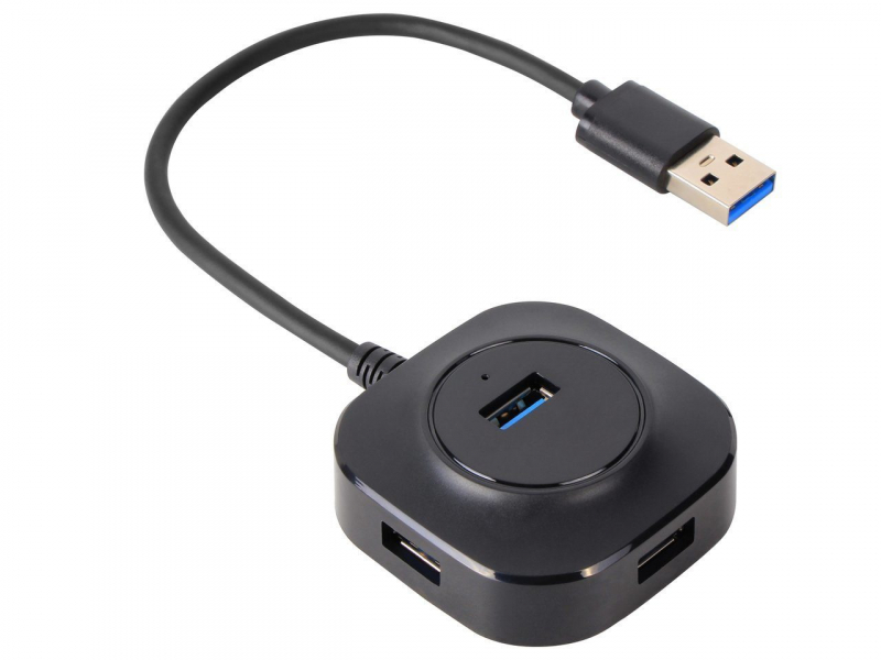 Концентратор VCOM DH307, 4xUSB 3.0, черный + micro USB разъем для доп. питания (DH307)
