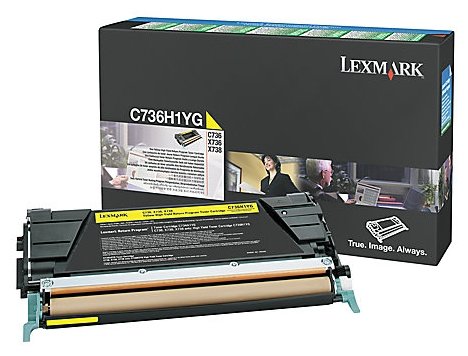 

Картридж лазерный Lexmark C736 Yellow/C736H1YG, желтый, 10000 страниц, оригинальный для Lexmark X736de / X738de / X738dte / C736dn / C736n / C736dtn, C736 Yellow