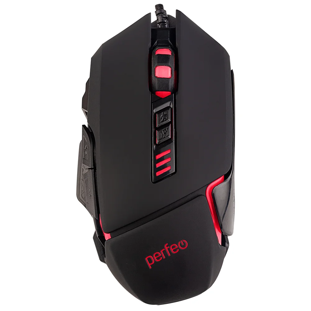 

Мышь проводная Perfeo ACTIVE, 6400dpi, оптическая светодиодная, USB, черный (PF_B4889), ACTIVE