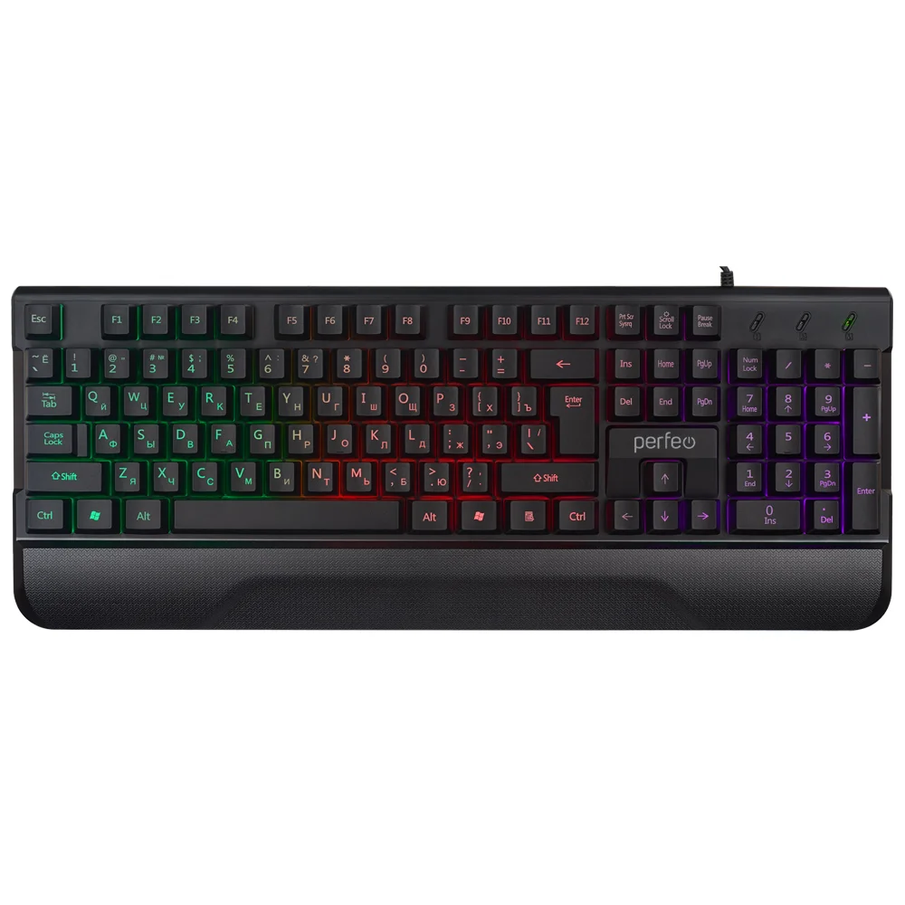 

Клавиатура проводная Perfeo WINNER, мембранная, подсветка, USB, черный (PF_B4892), WINNER