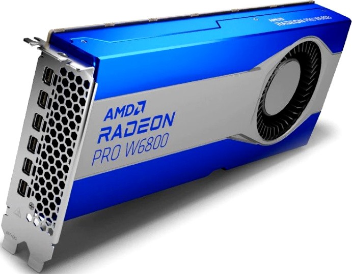 Видеокарта DELL AMD Radeon Pro W6800 490-BHCL, 32Gb DDR6, 256bit, PCI-E, 6miniDP, Bulk (490-BHCL)