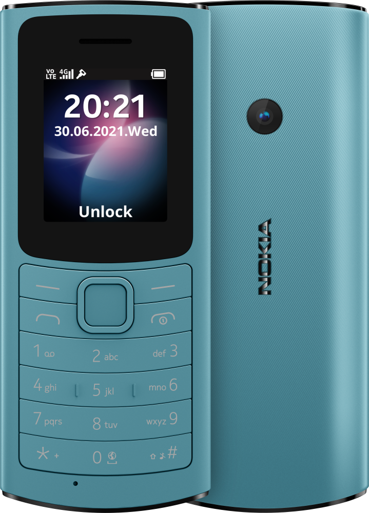 

Мобильный телефон Nokia 110 4G DS (2021), 1.8" 320x240 TFT, Unisoc T107, 48Mb RAM, 128Mb, 3G/4G, 1xCam, 2-Sim, 1.02 А·ч, micro-USB, Series 30+, бирюзовый (16LYRE01A01), 110 4G DS (2021)