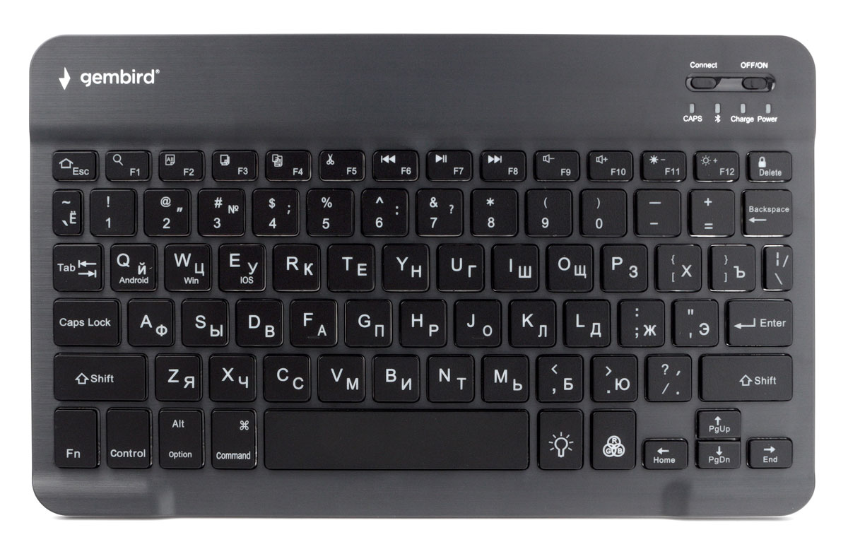 

Клавиатура беспроводная Gembird KBW-4, ножничная, подсветка, Bluetooth, черный, KBW-4