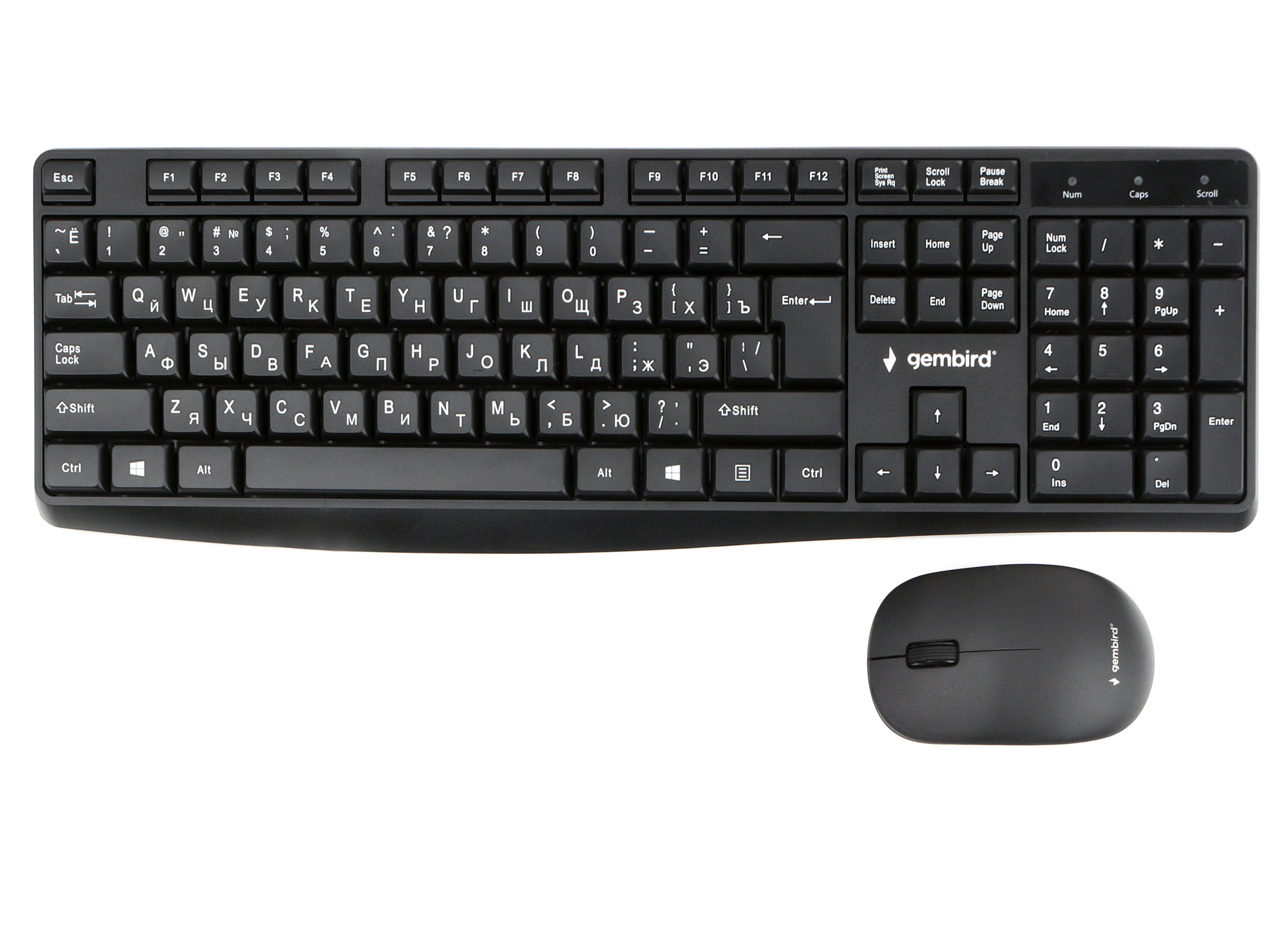Клавиатура + мышь Gembird KBS-9300, беспроводной, USB, черный - фото 1