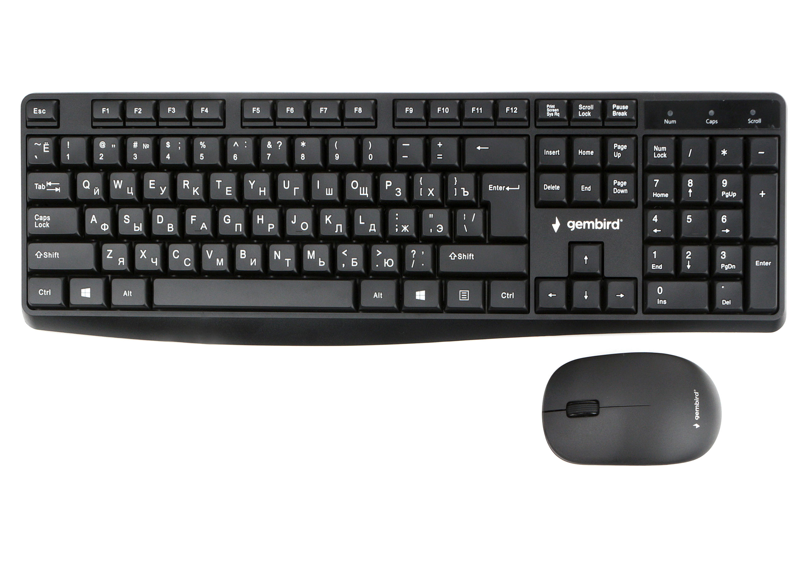 

Клавиатура + мышь Gembird KBS-9300, беспроводная, USB, черный, KBS-9300