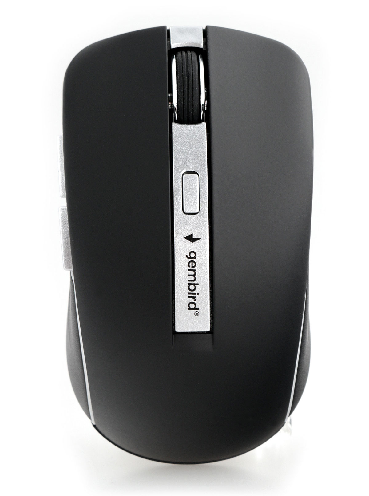 Мышь беспроводная Gembird MUSW-450-1, 1600dpi, оптическая светодиодная, USB, черный/серебристый (MUSW-450-1)