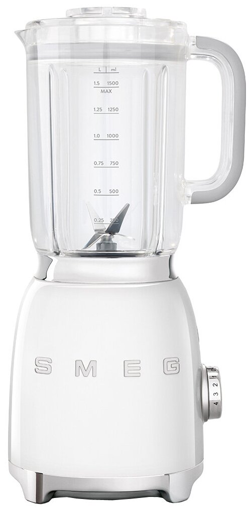 

Блендер стационарный Smeg BLF01WHEU 800Вт, 1.5л, белый (BLF01WHEU), BLF01WHEU