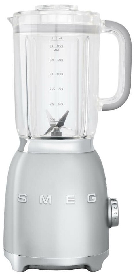 

Блендер стационарный Smeg BLF01SVEU 800Вт, 1.5л, серебристый (BLF01SVEU), BLF01SVEU