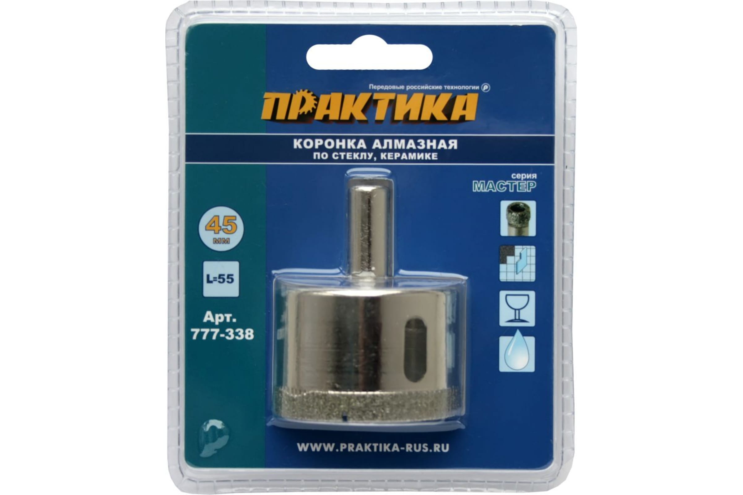 

Коронка Практика МАСТЕР ⌀ 4.5 см, хвостовик: цилиндрический, алмазная, по стеклу и керамике (777-338)