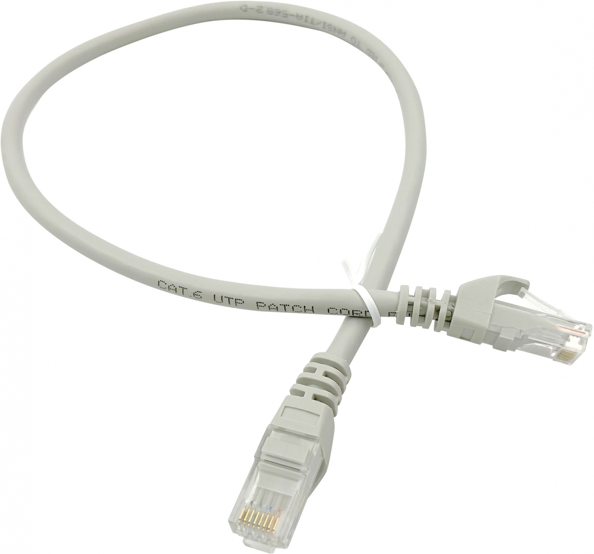 Патч-корд UTP кат.6, 0.5м, RJ45-RJ45, серый, Buro (1543674/1543674)