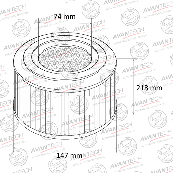 

Воздушный фильтр Avantech, цилиндрический для Mazda (AF0422W)
