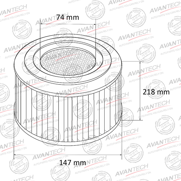 Воздушный фильтр Avantech, цилиндрический для Mazda (AF0422W)