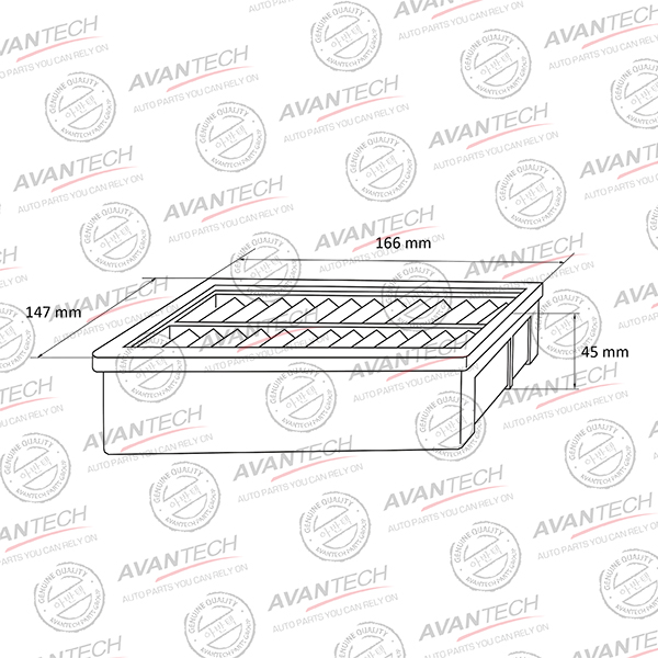 Воздушный фильтр Avantech, панельный для Honda (AF0332W)