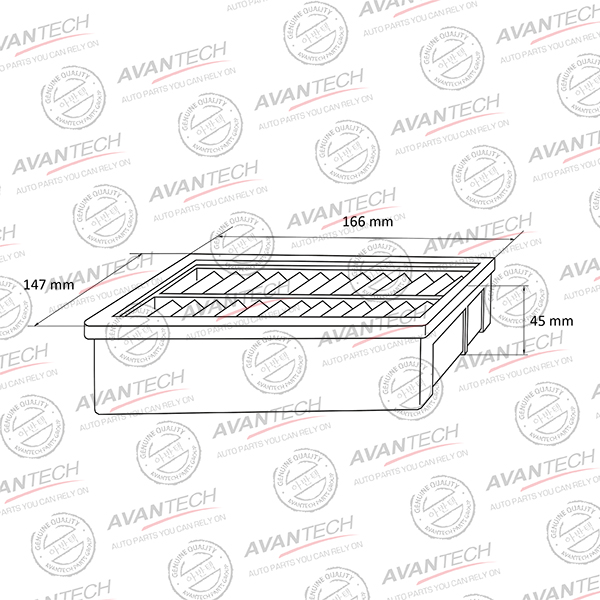 

Воздушный фильтр Avantech, панельный для Honda (AF0332W)