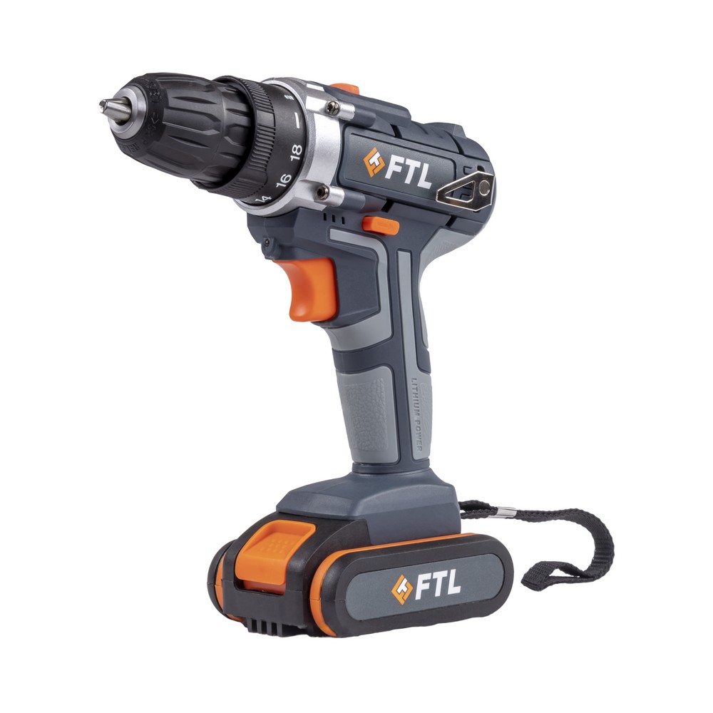

Дрель-шуруповерт FTL PSR 18V, аккумуляторный, 30 нм, 1350 об/мин, 18V, 1.5 А·ч, Li-Ion, два акб, быстрозажимной патрон, кейс (7033), PSR 18V