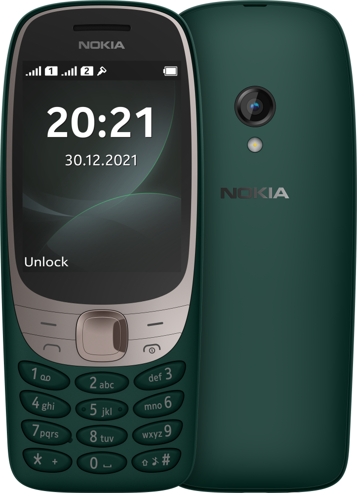

Мобильный телефон Nokia 6310 (2021), 2.8" 320x240 TFT, Unisoc 6531F, 16Mb RAM, 8Mb, BT, 1xCam, 2-Sim, 1150mAh, micro-USB, Series 30+, зеленый (16POSE01A08), 6310 (2021)