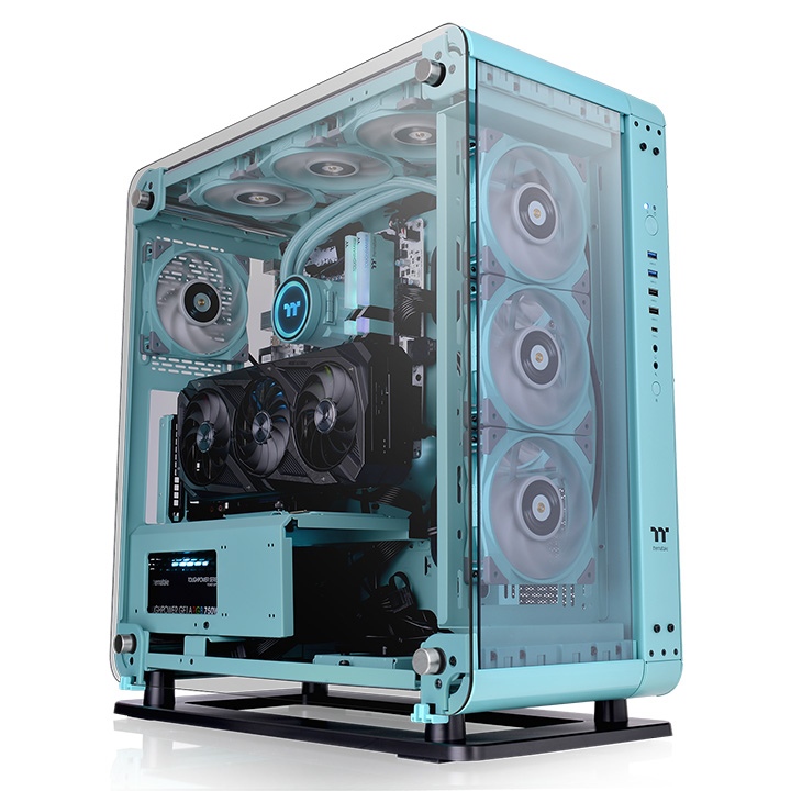 

Корпус Thermaltake Core P6 TG Turquoise, ATX, Midi-Tower, 2xUSB 3.0, USB Type-C, бирюзовый, без БП (CA-1V2-00MBWN-00), Core P6 TG Turquoise