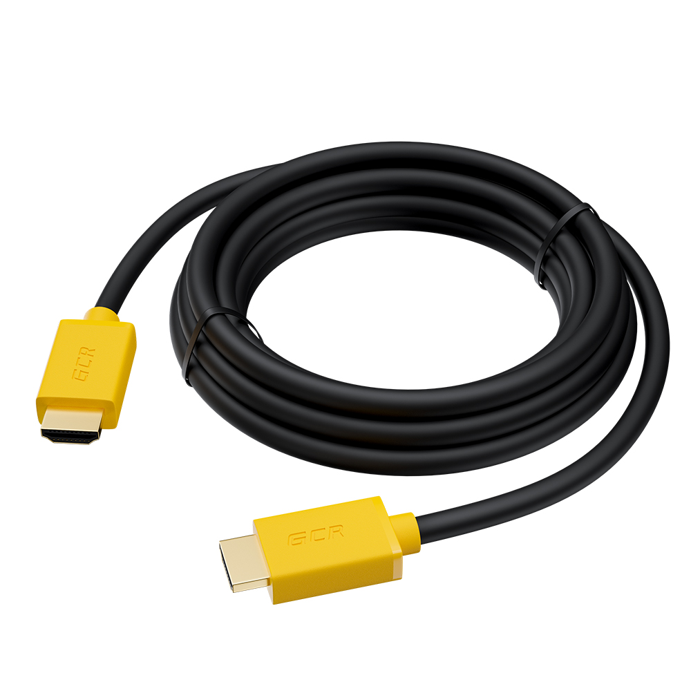 

Кабель HDMI(19M)-HDMI(19M) v2.0 4K, экранированный, 5 м, черный/желтый GCR (GCR-HM441-5.0m)