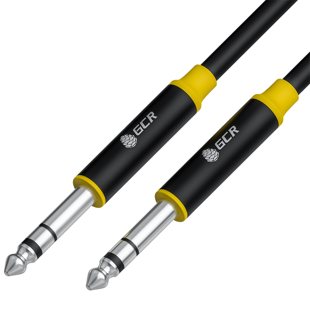 

Кабель Jack 6.35mm(M)-Jack 6.35mm(M), экранированный, 7м, черный/желтый GCR STEREO GCR-AVC17 ( GCR-53427), GCR-AVC17
