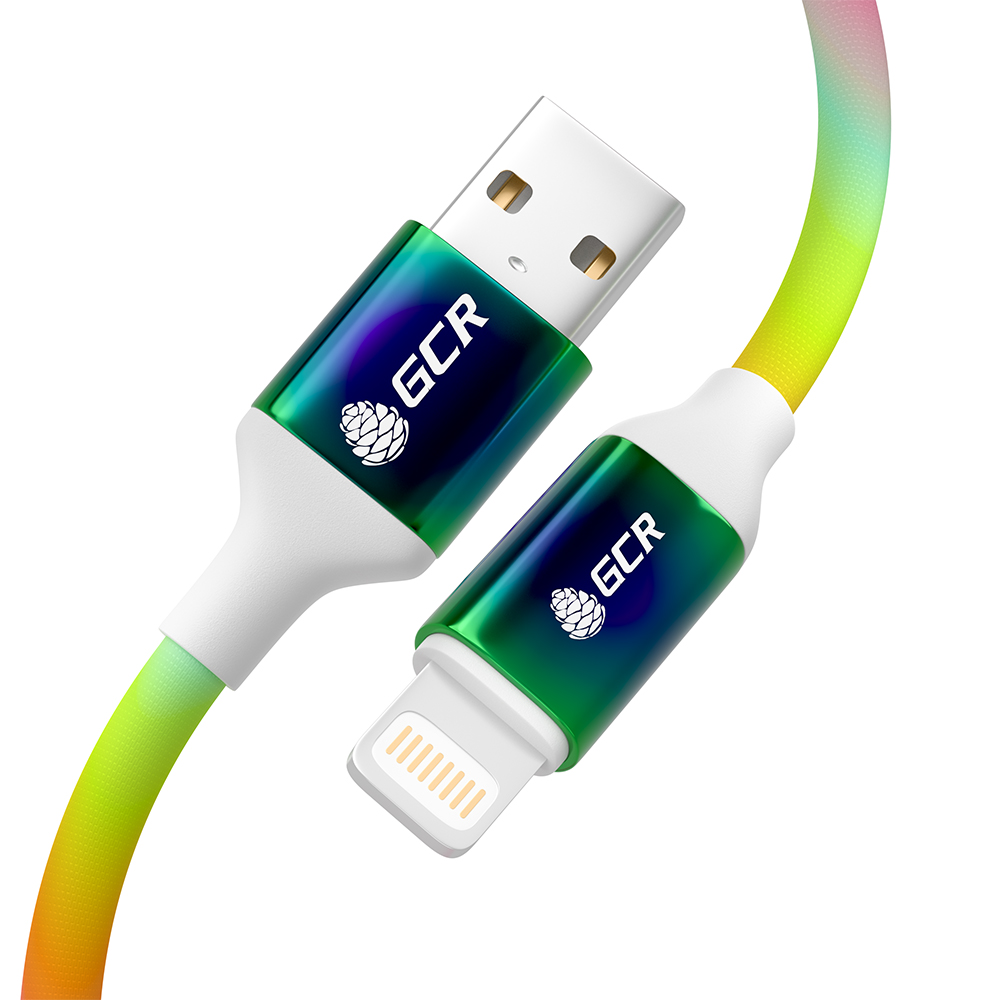 

Кабель USB 2.0(Am)-Lightning 8-pin(m), MFi, экранированный, 2.4A, 90см, градиент GCR GCR-IP7G (GCR-52229), GCR-IP7G