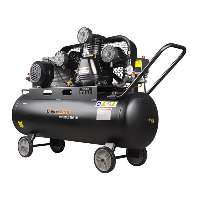 

Компрессор воздушный Foxweld AEROMAX 480/100, 2.2кВт, 8 бар, 48л/мин, 220В, 100л, масляный, электрический, поршневой, ременной (5887), AEROMAX 480/100