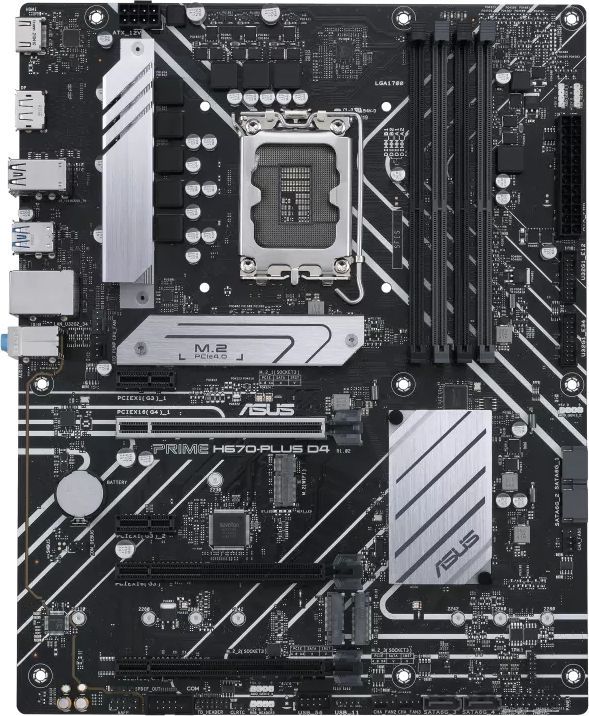 

Материнская плата ASUS PRIME H670-PLUS D4, Socket1700, Intel H670, 4xDDR4, 3PCI-Ex16, 4SATA3, 7.1-ch, 2.5GLAN, 9 USB 3.2, 1 USB Type-C, HDMI, DP, ATX, Retail, PRIME H670-PLUS D4