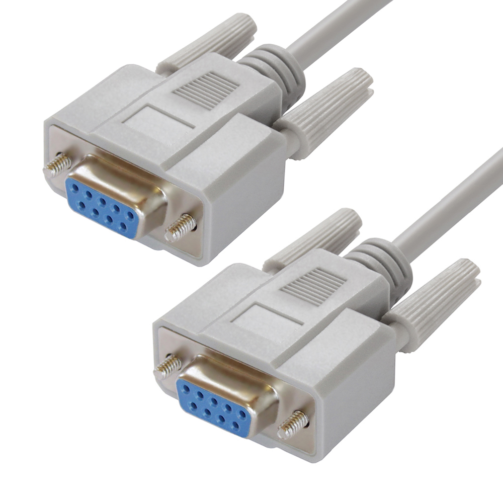 Кабель GCR GCR-DB9CF2F-5m, RS-232(9F)-RS-232(9F), 5 м, серый
