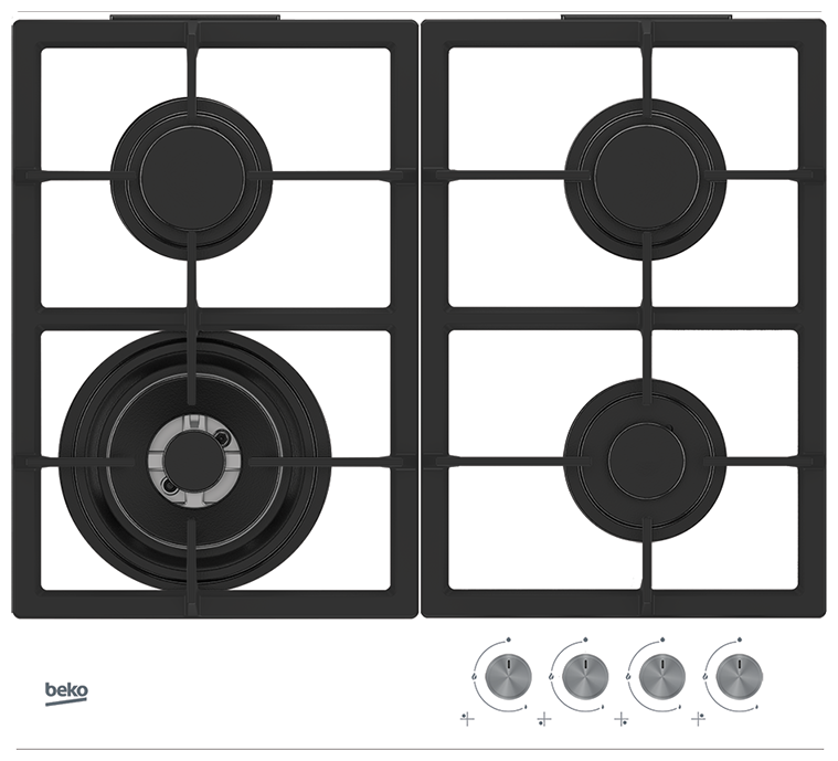 

Газовая варочная панель Beko HILW64225SW, 4 конфорки, белый (HILW64225SW), HILW64225SW