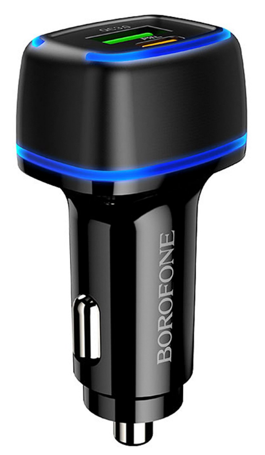 

Автомобильное зарядное устройство Borofone BZ14A, 2xUSB, 1xUSB Type C, 3А, 15 Вт, QC, PD, черный, BZ14A