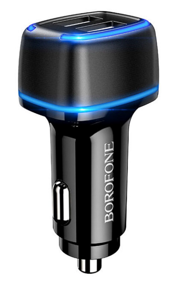 

Автомобильное зарядное устройство Borofone BZ14, 2xUSB, 2.4А, 10 Вт, черный, BZ14