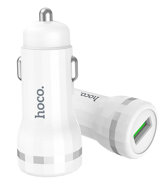 

Автомобильное зарядное устройство Hoco Z27A, USB, 3A, 15Вт, QC, белый, Z27A