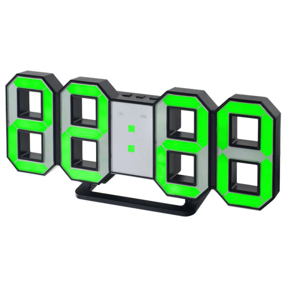 

Часы Perfeo LUMINOUS, зеленая подсветка, от USB, будильник, черная (PF-663), Черный, LUMINOUS